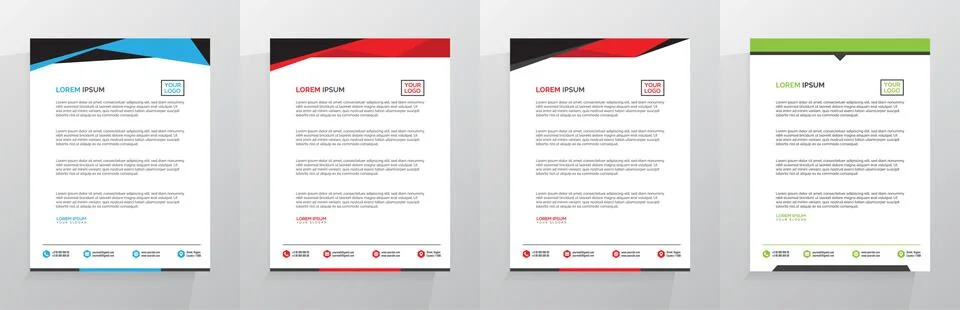 Letterhead Template Set Vector Illustrazione stock