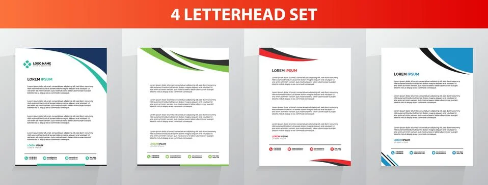 Letterhead Template Set Vector 스톡 일러스트