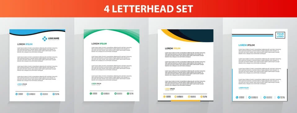 Letterhead Template Set Vector 스톡 일러스트