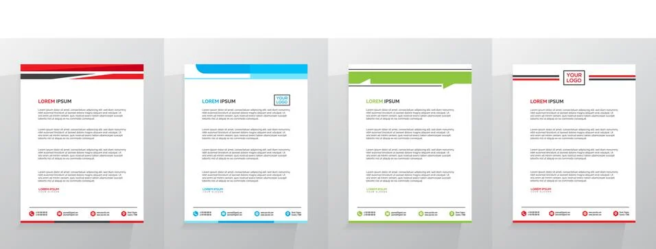 Letterhead Template Set Vector 스톡 일러스트
