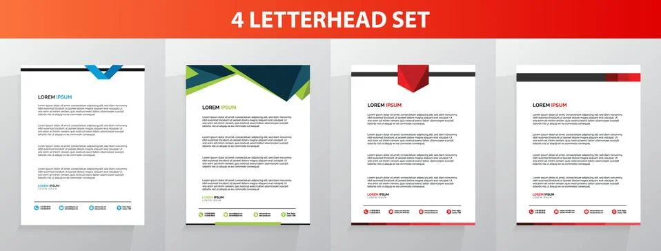 Letterhead Template Set Vector 스톡 일러스트