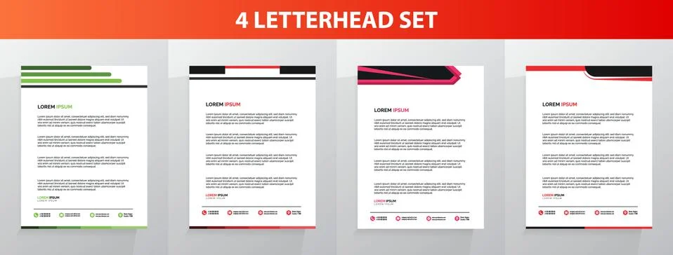 Letterhead Template Set Vector 스톡 일러스트