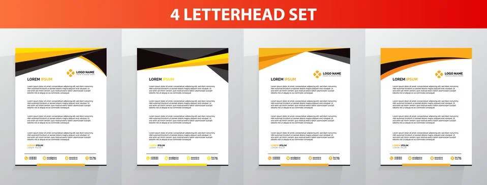 Letterhead Template Set Vector 스톡 일러스트