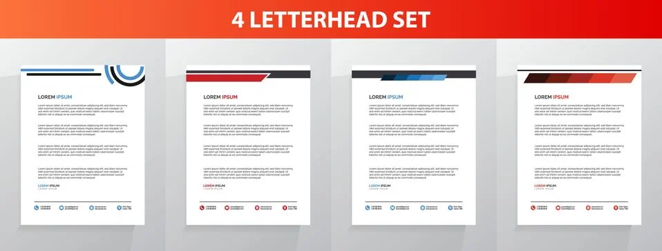 Letterhead Template Set Vector Иллюстрация