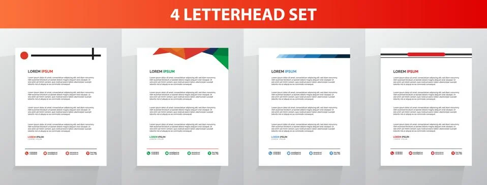 Letterhead Template Set Vector 스톡 일러스트