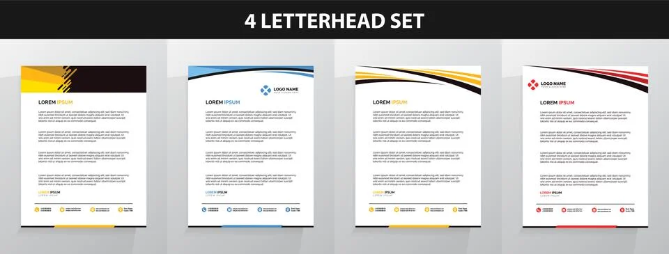 Letterhead Template Set Vector 스톡 일러스트
