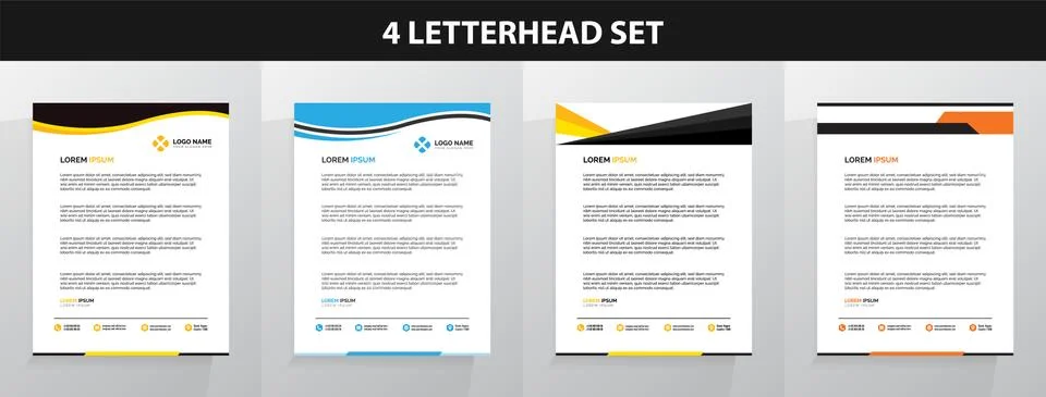 Letterhead Template Set Vector Иллюстрация