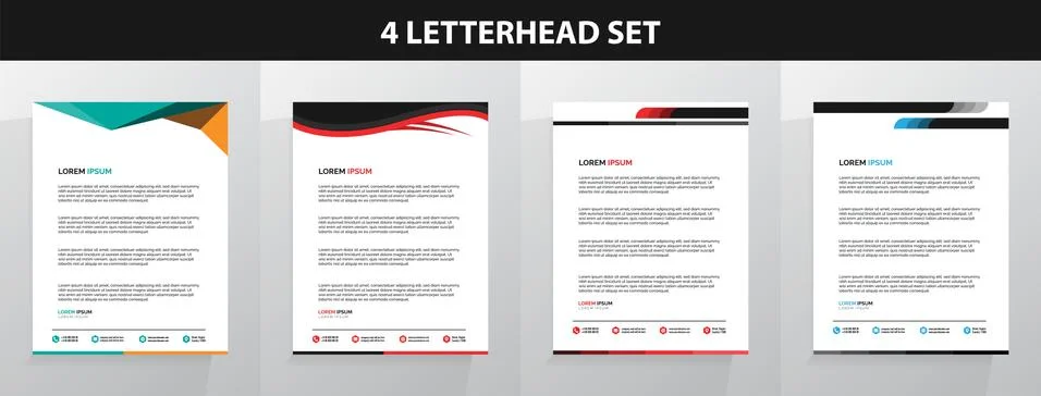 Letterhead Template Set Vector 스톡 일러스트