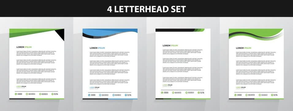 Letterhead Template Set Vector 스톡 일러스트