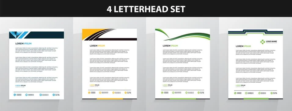 Letterhead Template Set Vector 스톡 일러스트