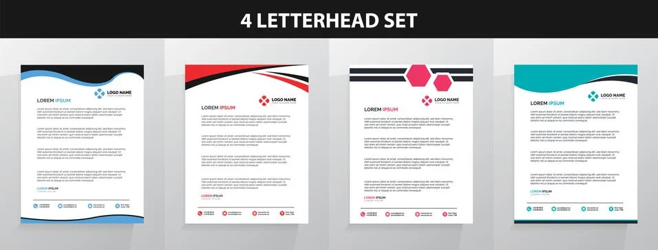 Letterhead Template Set Vector 스톡 일러스트