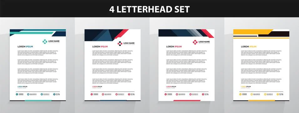 Letterhead Template Set Vector 스톡 일러스트