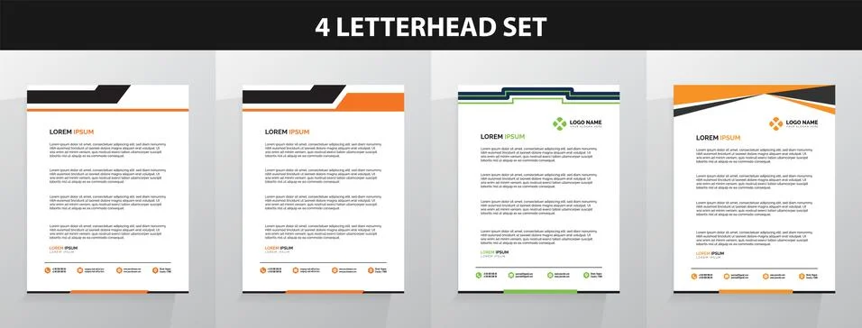 Letterhead Template Set Vector 스톡 일러스트