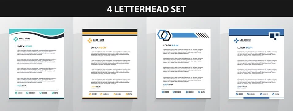 Letterhead Template Set Vector 스톡 일러스트