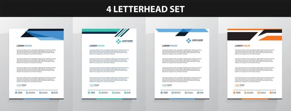 Letterhead Template Set Vector 스톡 일러스트