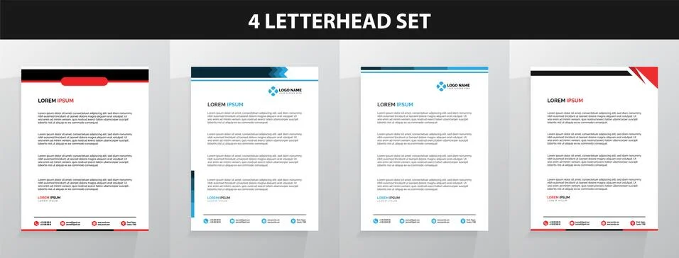 Letterhead Template Set Vector 스톡 일러스트