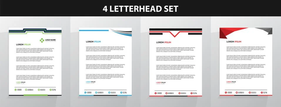 Letterhead Template Set Vector 스톡 일러스트