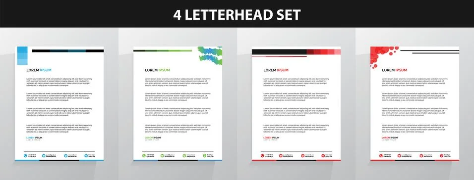 Letterhead Template Set Vector 스톡 일러스트