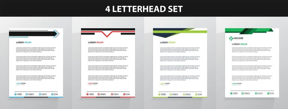 Letterhead Template Set Vector 스톡 일러스트