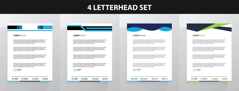 Letterhead Template Set Vector 스톡 일러스트