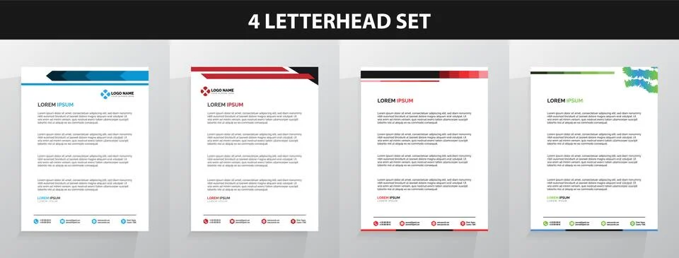 Letterhead Template Set Vector Stock Illustration