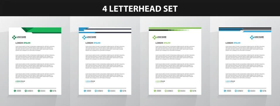 Letterhead Template Set Vector 스톡 일러스트
