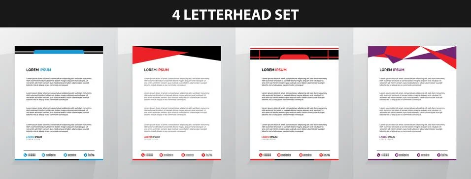 Letterhead Template Set Vector 스톡 일러스트
