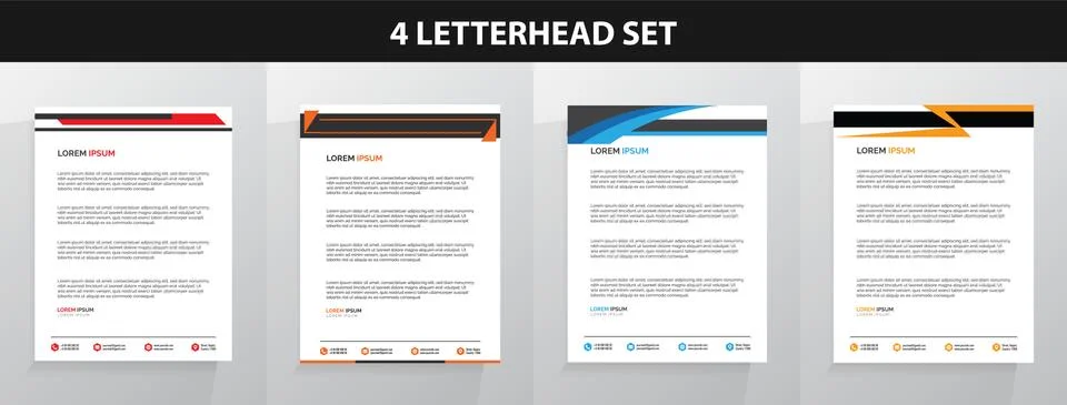 Letterhead Template Set Vector 스톡 일러스트