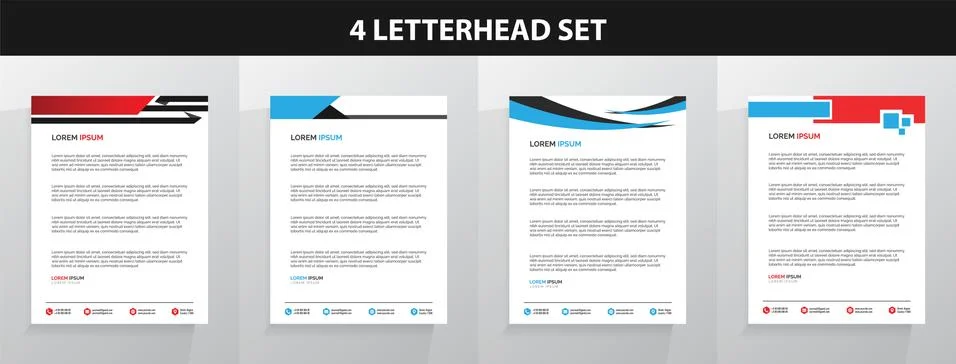Letterhead Template Set Vector 스톡 일러스트