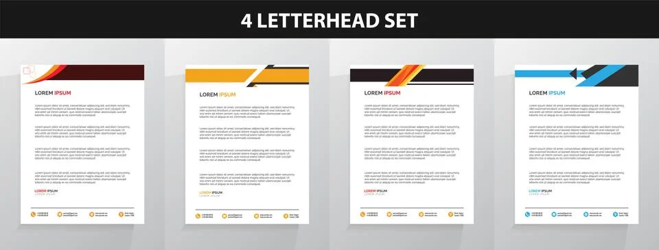 Letterhead Template Set Vector 스톡 일러스트