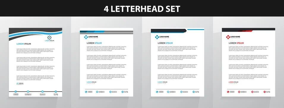 Letterhead Template Set Vector 스톡 일러스트