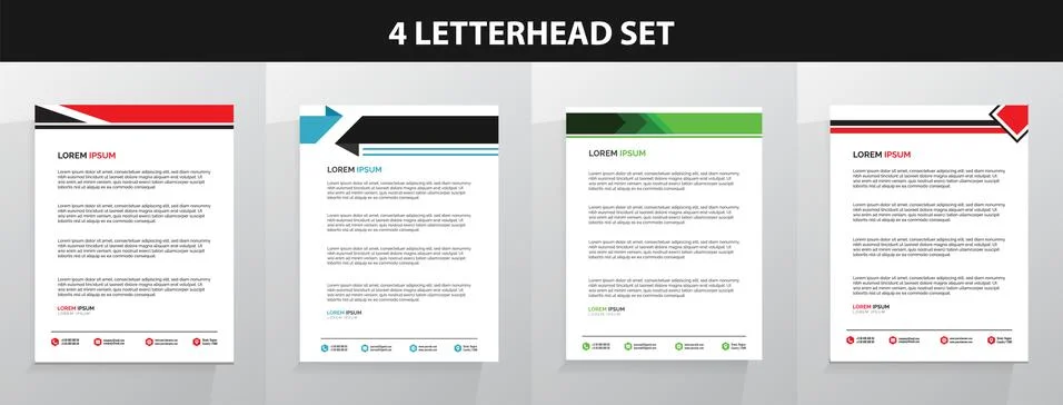 Letterhead Template Set Vector 스톡 일러스트