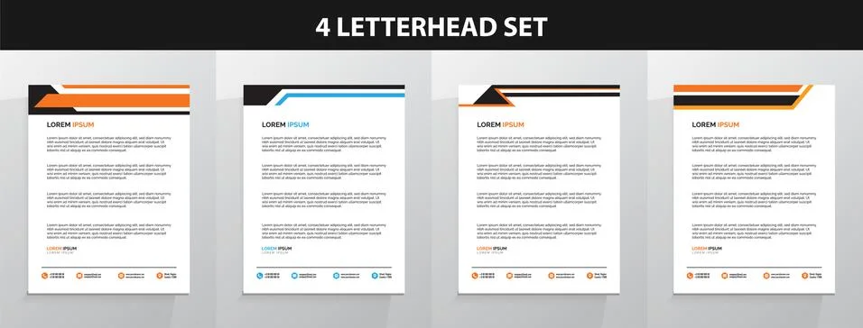 Letterhead Template Set Vector 스톡 일러스트