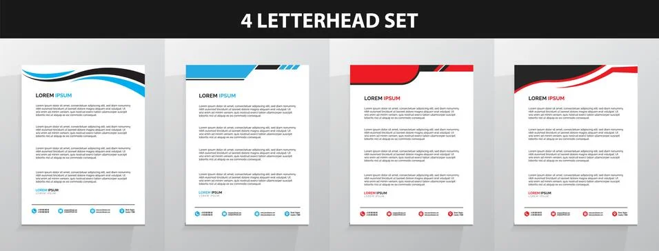 Letterhead Template Set Vector 스톡 일러스트