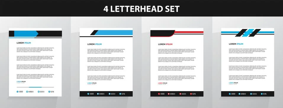 Letterhead Template Set Vector Иллюстрация