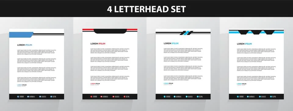 Letterhead Template Set Vector 스톡 일러스트