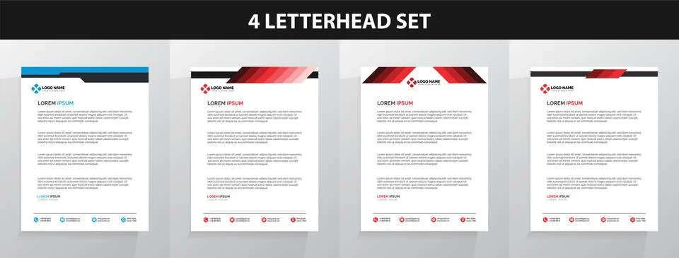 Letterhead Template Set Vector Illustrazione stock