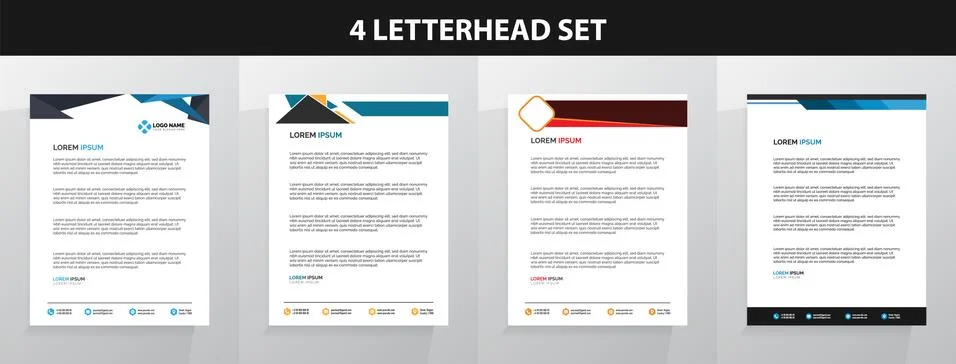 Letterhead Template Set Vector 스톡 일러스트