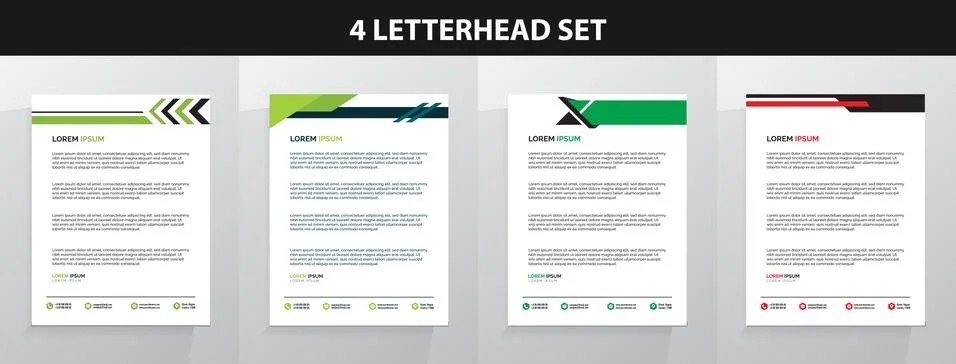 Letterhead Template Set Vector Illustrazione stock