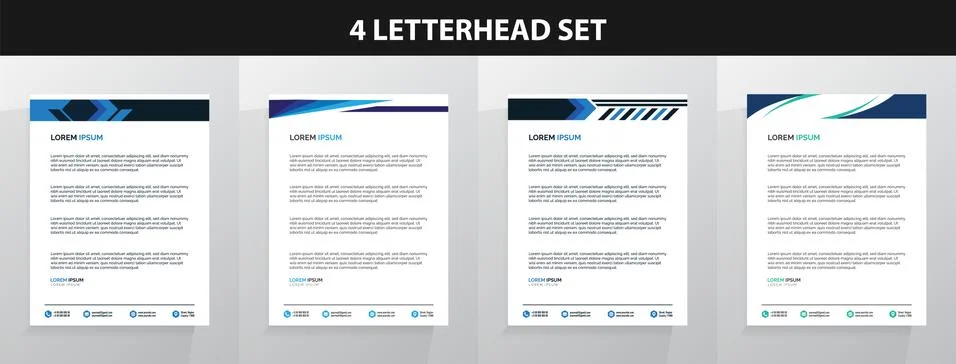 Letterhead Template Set Vector 스톡 일러스트