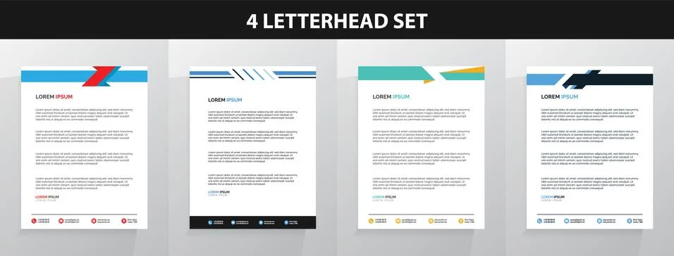 Letterhead Template Set Vector 스톡 일러스트