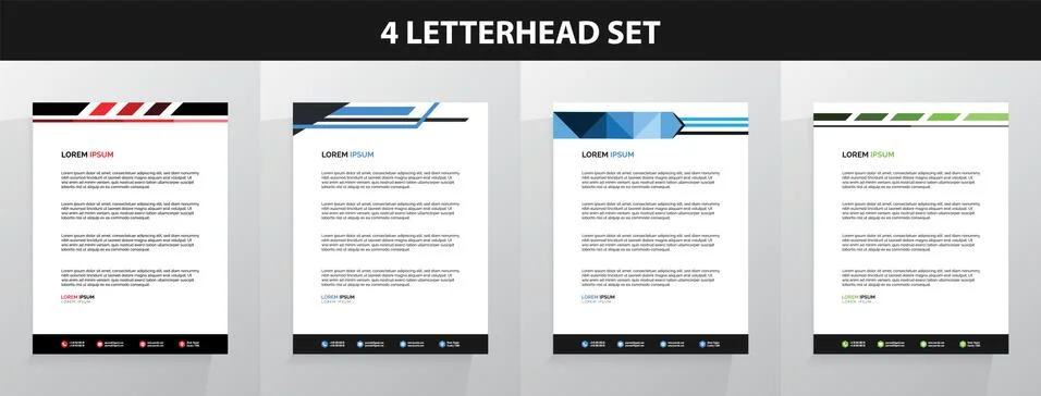 Letterhead Template Set Vector Illustrazione stock