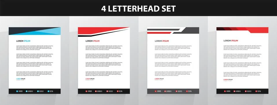 Letterhead Template Set Vector Иллюстрация
