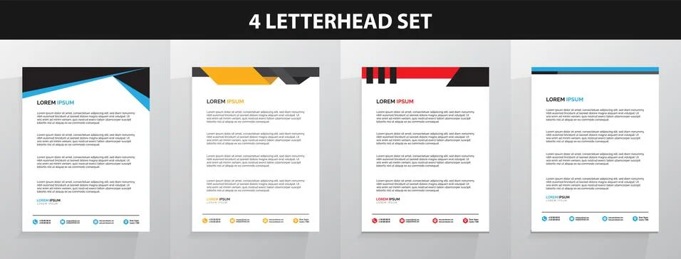 Letterhead Template Set Vector 스톡 일러스트