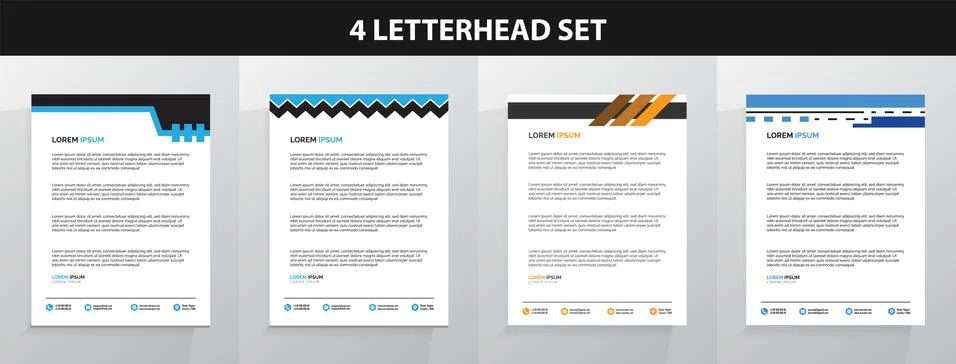 Letterhead Template Set Vector 스톡 일러스트