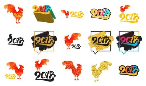 Lettering 2017 banner Stock Illustration