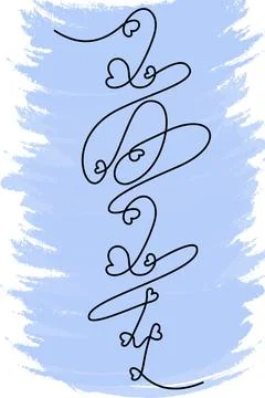 Lettering 2024 in one continuous line the backdrop of abstract brush stroke in a Stock Illustration
