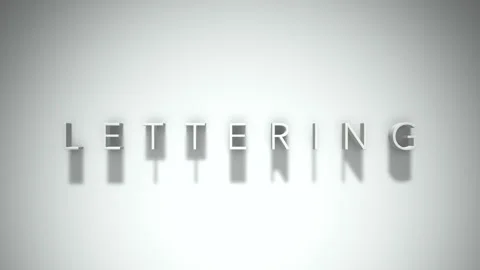 Lettering 3D title animation with shadows on a white background Vídeo Stock 296050870