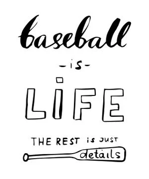 Lettering about baseball Stock Illustration
