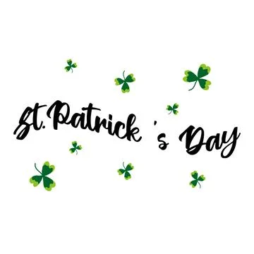 Lettering and clover. Stock Illustration